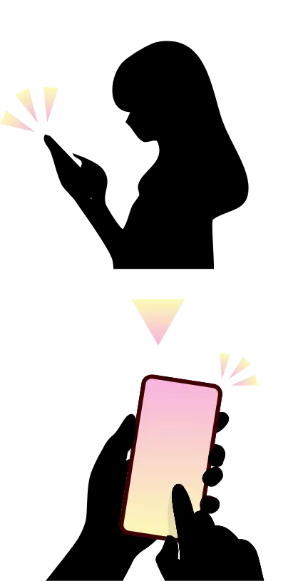 スマホでInstagramを見ている